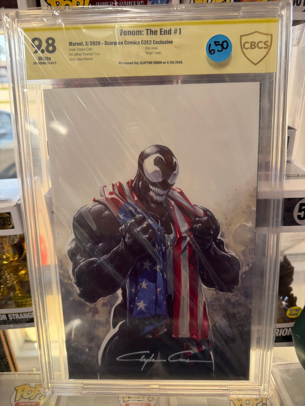Venom: The End #1 CBCS 9.8 Signed - Clayton Crane Scorpion Comics C2E2 Exclusive Virgin Cover
