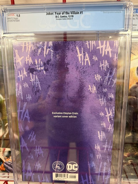 Joker: Year of the Villain #1 CGC 9.8 - Scorpion Comics Edition B (Clayton Crain Variant)
